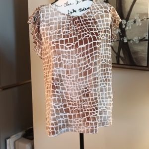 Calvin Klein Short Sleeve Giraffe Print Blouse